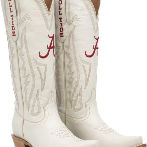 Gameday Boots Women's Alabama Crimson Tide Ivory Tall Leather 14"Western Boots