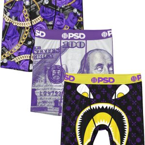PSD Underwear Boys' Purple Rain Boxer Briefs - 3 Pack