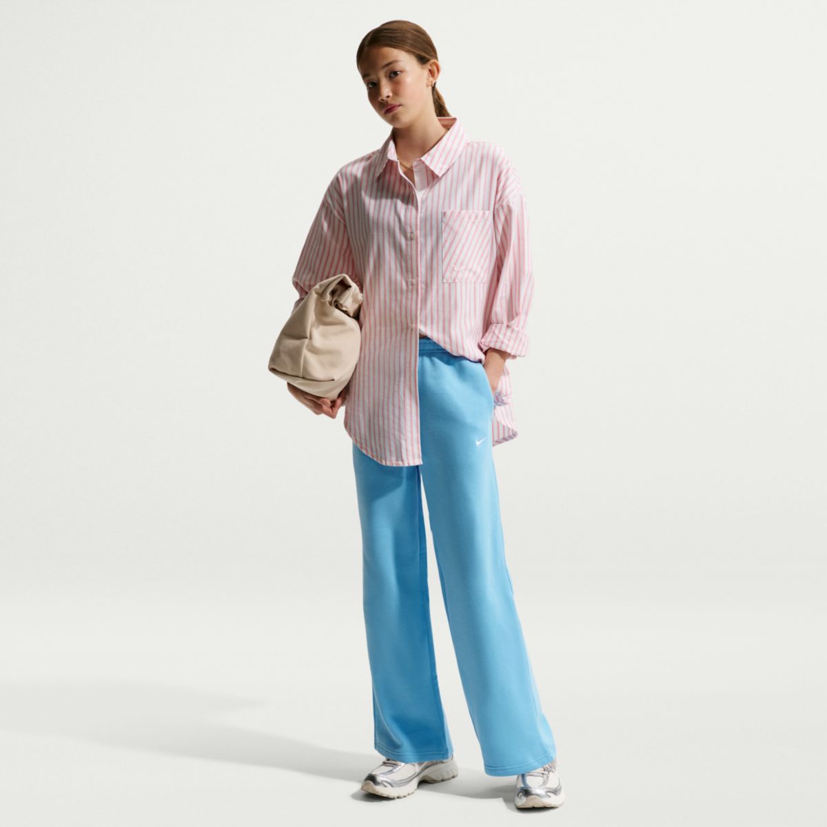 Nike Girls' Studio Fleece Open-Hem Pant - Image 2