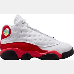 Air Jordan Kids' Preschool 13 Retro 'White and University Red' Basketball Shoes