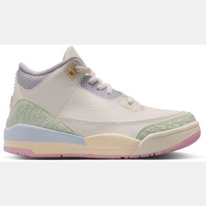 Air Jordan Kids' Preschool 3 Retro 'Sail and Jade Aura' Basketball Shoes
