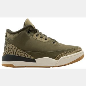 Air Jordan Kids' Preschool 3 Retro 'Medium Olive' Basketball Shoes