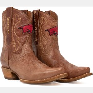 Gameday Boots Women's Arkansas Razorbacks Tan Sarah Shorty 8"Western Boots