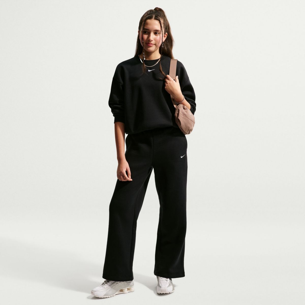 Nike Girls' Studio Fleece Open-Hem Pant - Image 5