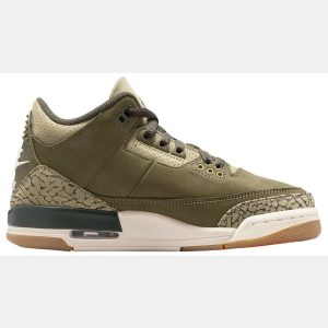 Air Jordan Kids' Grade School 3 Retro 'Medium Olive' Basketball Shoes