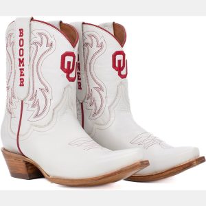 Gameday Boots Women's Oklahoma Sooners Ivory Sarah Shorty 8"Western Boots