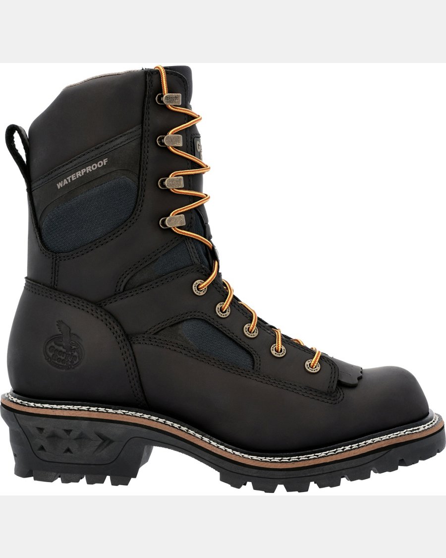 Georgia Boots Men's LTX 9" Logger Waterproof Work Boots