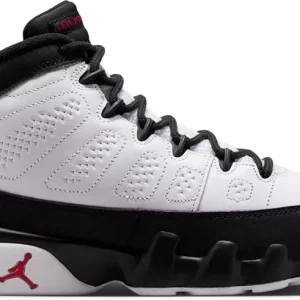 Air Jordan Kids' Grade School 9 Retro "White and Black" Basketball Shoes