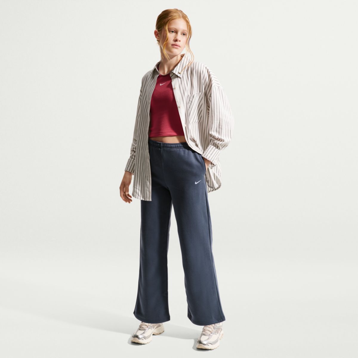 Nike Girls' Studio Fleece Open-Hem Pant - Image 7