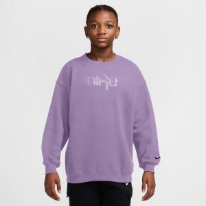 Nike Girls' Studio Fleece Oversized Crew