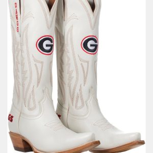 Gameday Boots Women's Georgia Bulldogs Ivory Tall Leather 14"Western Boots