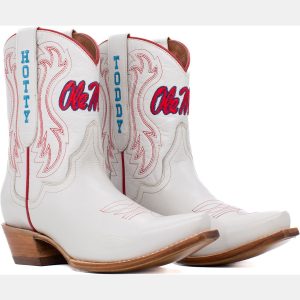 Gameday Boots Women's Ole Miss Rebels Ivory Sarah Shorty 8"Western Boots